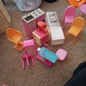 Barbie Pink and Orange Doll Furniture Set